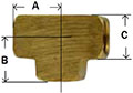 Brass Union Tee Diagram